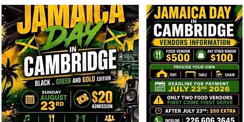 Jamaica Day In Cambridge Sun Aug 23, 2026