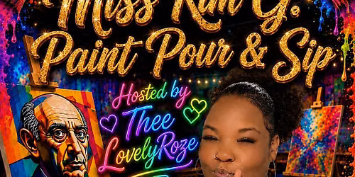 Miss Kim G!!  Paint Pour and Sip!!