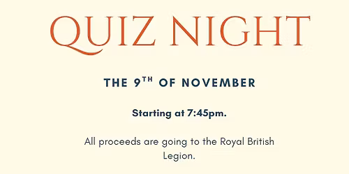 Quiz Night For the Royal British Legion \u270d\ufe0f