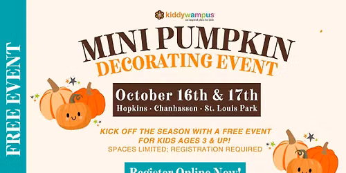 FREE \ud83c\udf83 Mini Pumpkin Decorating at kiddywampus SLP