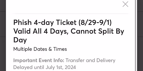 Phish - 4 Day Pass at Madison Square Garden