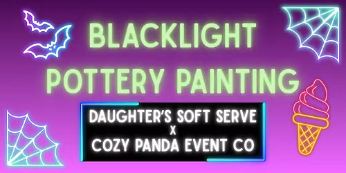 Blacklight Pottery Painting with Cozy Panda