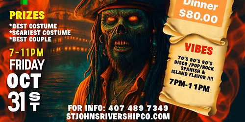 Pirates of the Caribbean Costume Contest & Dinner Cruise Aboard the Barbara Lee