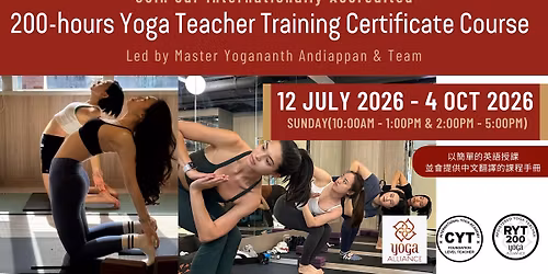 200-hours Yoga Teacher Training Certificate Course (Sunday Morning and Afternoon)