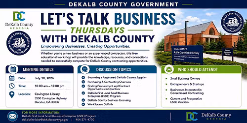 Let's Talk Business Thurdays With DeKalb County Government!