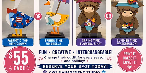 DIY Class \u2013 2FT Interchangeable Goose or Highland Cow | May 1