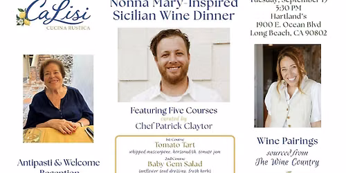 Nonna Mary-Inspired Sicilian Wine Dinner