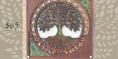 Cocoa Vino Tree of Life Layered Wood Paint and Sip