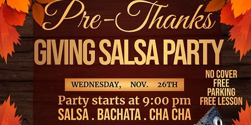 Thanksgiving Eve Salsa Bash @ Breeze Cuisine