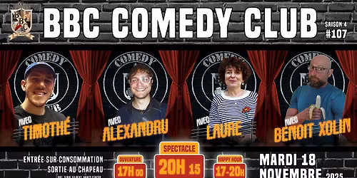 \ud83c\udf99\ufe0f BBC COMEDY CLUB \ud83d\ude02 Soir\u00e9e stand-up \ud83c\udf99\ufe0f#107