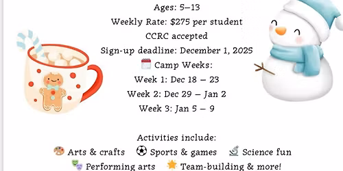 Winter Camp Ages 5-13