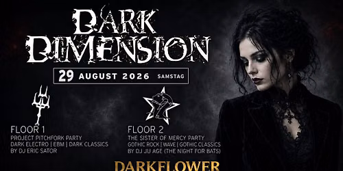 Dark Dimension - PROJECT PITCHFORK meets THE SISTERS OF MERCY Party on 2 Floors + Artverwandte Musik