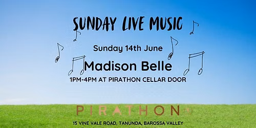 Live music Sunday 14th June by Madison Belle