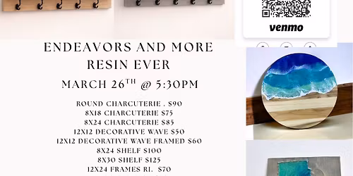 Resin wave signs, shelves & charcuterie boards