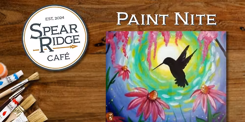 Paint Nite: Midsummer Moonlit Hummingbird and Flowers