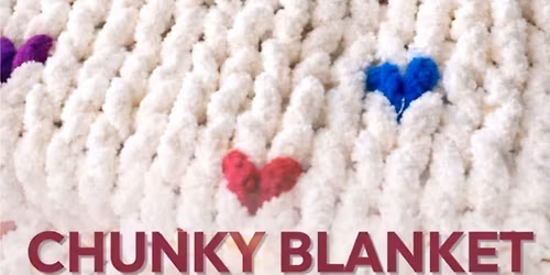 $100 Chunky Blanket with Rainbow Hearts