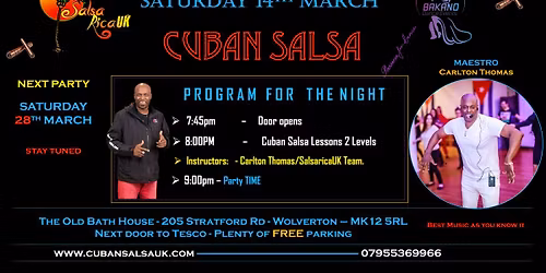 SalsaRicaUK  MARCH PARTY FT: Carlton Thomas