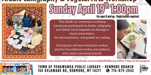 **REGISTRATION FULL*Arabic Calligraphy & Vegetal Arts Workshop