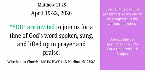 Spring Revival \u201cCome Unto Me\u201d