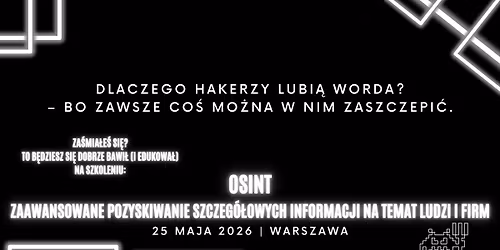Szkolenie OSINT - zaawansowane pozyskiwanie informacji