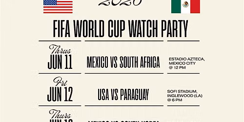 WORLD CUP WATCH PARTY at The Cathedral