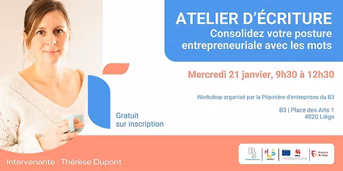Atelier d'\u00e9criture : Consolidez votre posture d'entrepreneur avec les mots