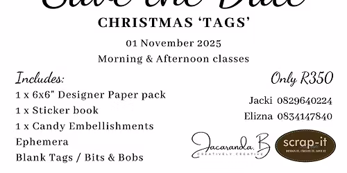Christmas 'Tags' class with the beautiful Rosie's Studio Peppermint Twist Collection.