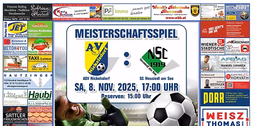 Meisterschaftsspiel 1. Klasse Bgld Nord ASV Nickelsdorf gegen SC Neusiedl am See