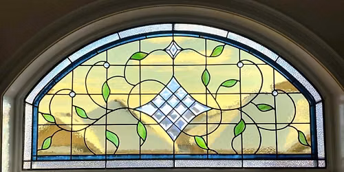 I467 | Intermediate architectural stained glass | Arched leaded panel