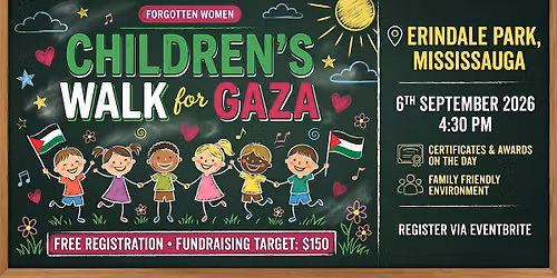 Children\u2019s Walk for Gaza in Erindale Park Mississauga