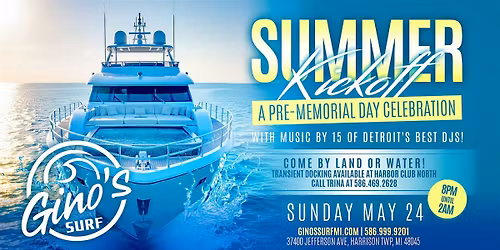 The Summer Kickoff at Gino's Surf on Sunday, May 24!