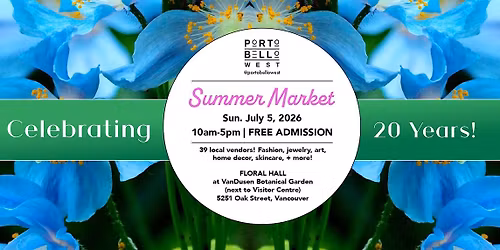 Portobello West Summer VanDusen Market 2026 (Sun, July 5).