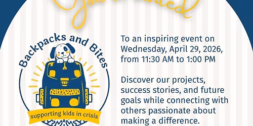 Backpacks and Bites - Fundraiser for Joy in the Cause