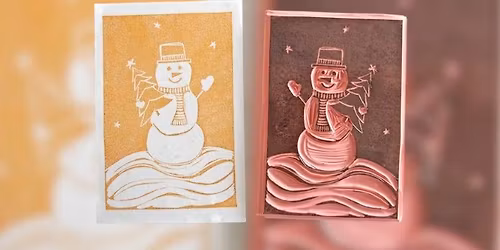 CR\u00c9ATION DE CARTES DES F\u00caTES EN LINOGRAVURE \/ LINOCUT HOLIDAY CARDS WORKSHOP