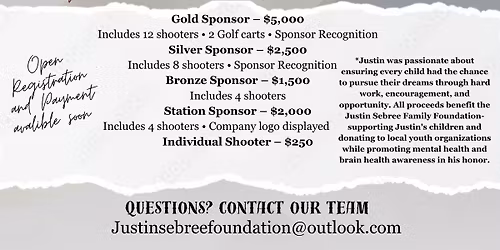1st Justin Sebree Memorial Clay Shoot