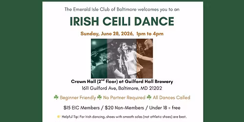 EIC Irish Ceili Dance - Beginners Welcome!
