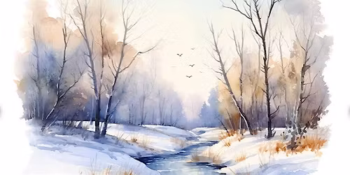 Winter Landscape Painting in Watercolour Paint