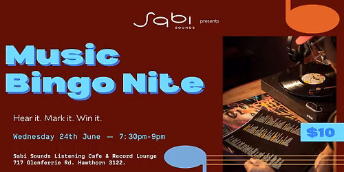 MUSIC BINGO NITE - Sabi Sounds