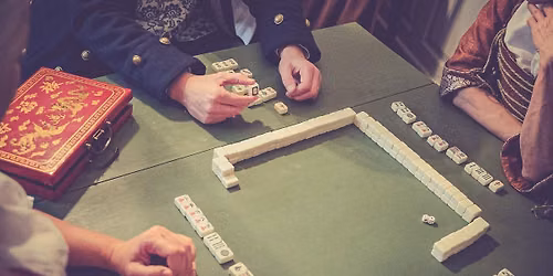 Mahjongspel med kinesisk mat 