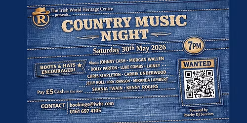 DJ Roseby - Country Music Night - Pay \u00a35 cash at door! - Sat 30th May @ 7pm