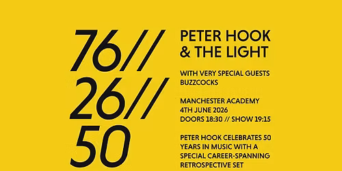 Peter Hook & The Light | Manchester