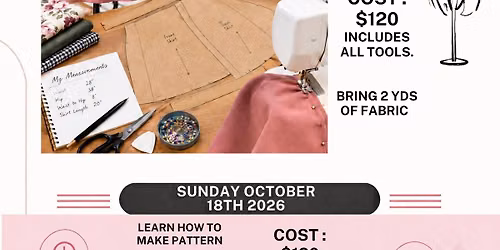 Make a skirt pattern & sew it workshop