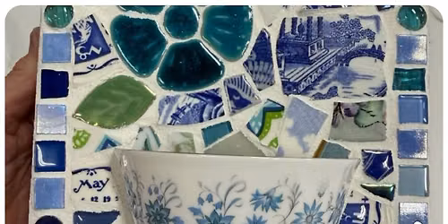 Mosaic Teacup Planter 11a $25
