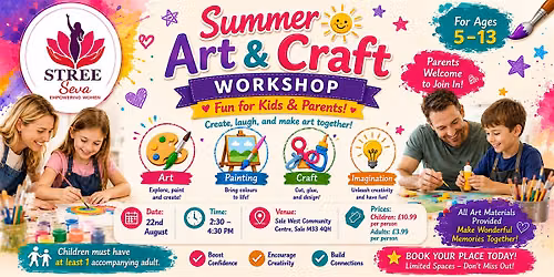 Summer Art & Craft Workshop for Kids & Parents | STREE Seva CIC