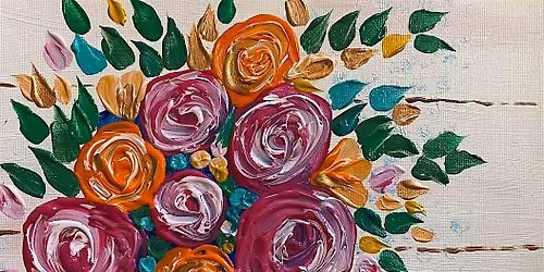 Painted flowers using acrylic paint.