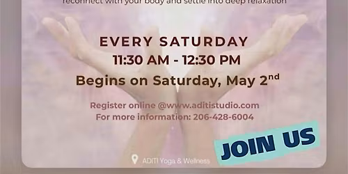 FREE Somatic Reiki Healing Class at Aditi Yoga & Wellness (This Week Only!)