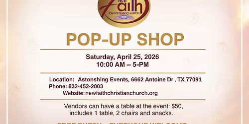 New Faith Christian Church Pop-Up Shop