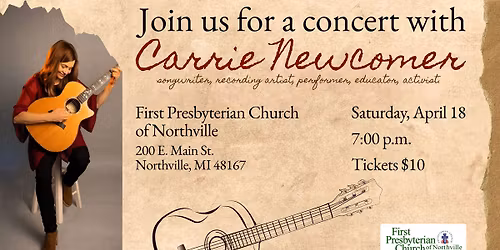 Carrie Newcomer Concert @ First Presbyterian Church of Northville