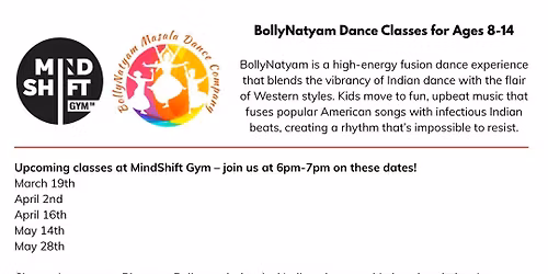 BollyNatyam Dance Classes for Ages 8-14
