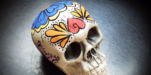 Acrylic\/Mixed Media Patterned Art Class: Skeleton Skull Only 10 spots!